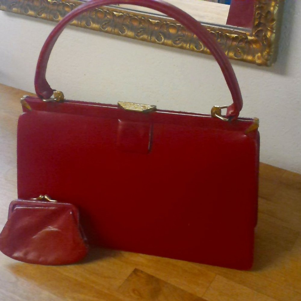 Vintage Red Leather Purse